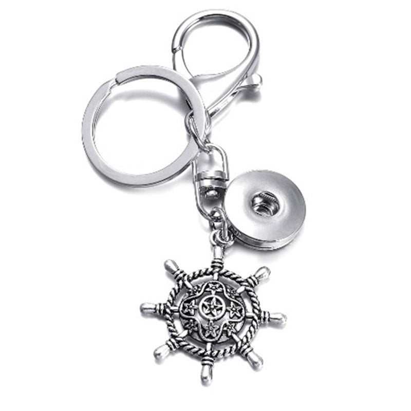 Wholesale Button alloy accessories DIY keychain